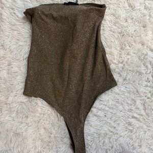 ZARA Shimmery Brown One-Piece Bodysuit